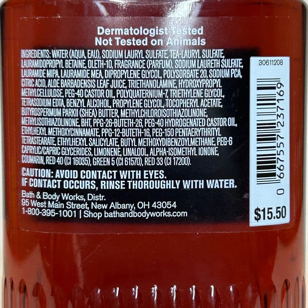 Bath and Body Works Bourbon 3‎ in 1 Hair Face Body Wash Men's Collection 10 oz